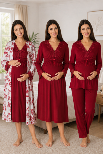 Effortt 8096 Vişne Lohusa Hamile 4'lü Set Effortt 8096 Vişne Lohusa Hamile 4'lü Set